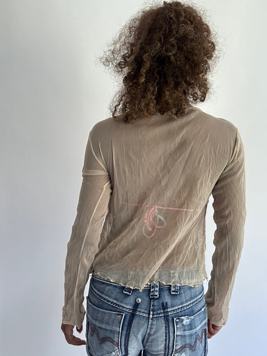 BEST PICKS | small beige sheer long sleeve top