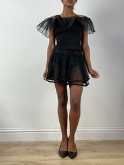 BEST PICKS | small black top with tulle neck detail