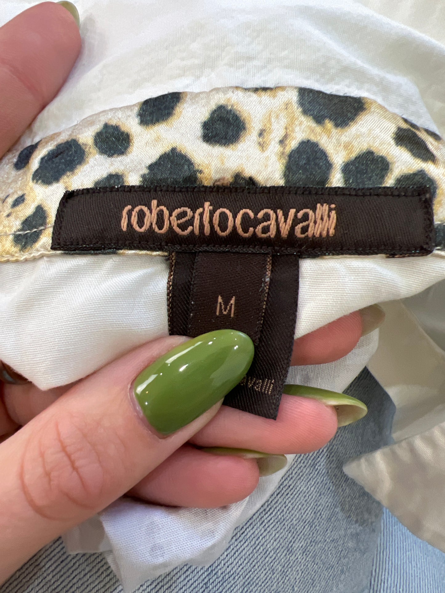 vintage edit seventeen | medium white roberto cavalli tiger print shirt
