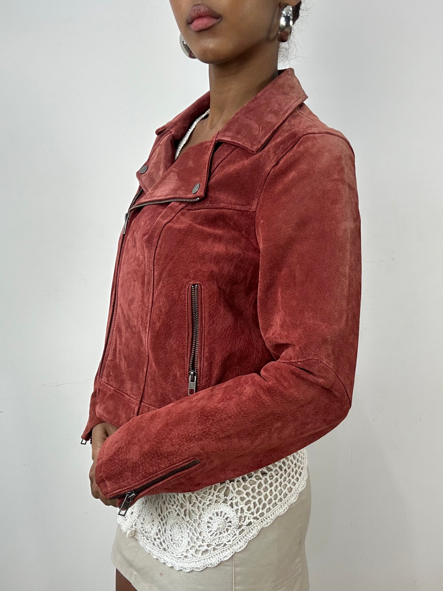 vintage edit: indie sleaze | small pink cropped leather jacket