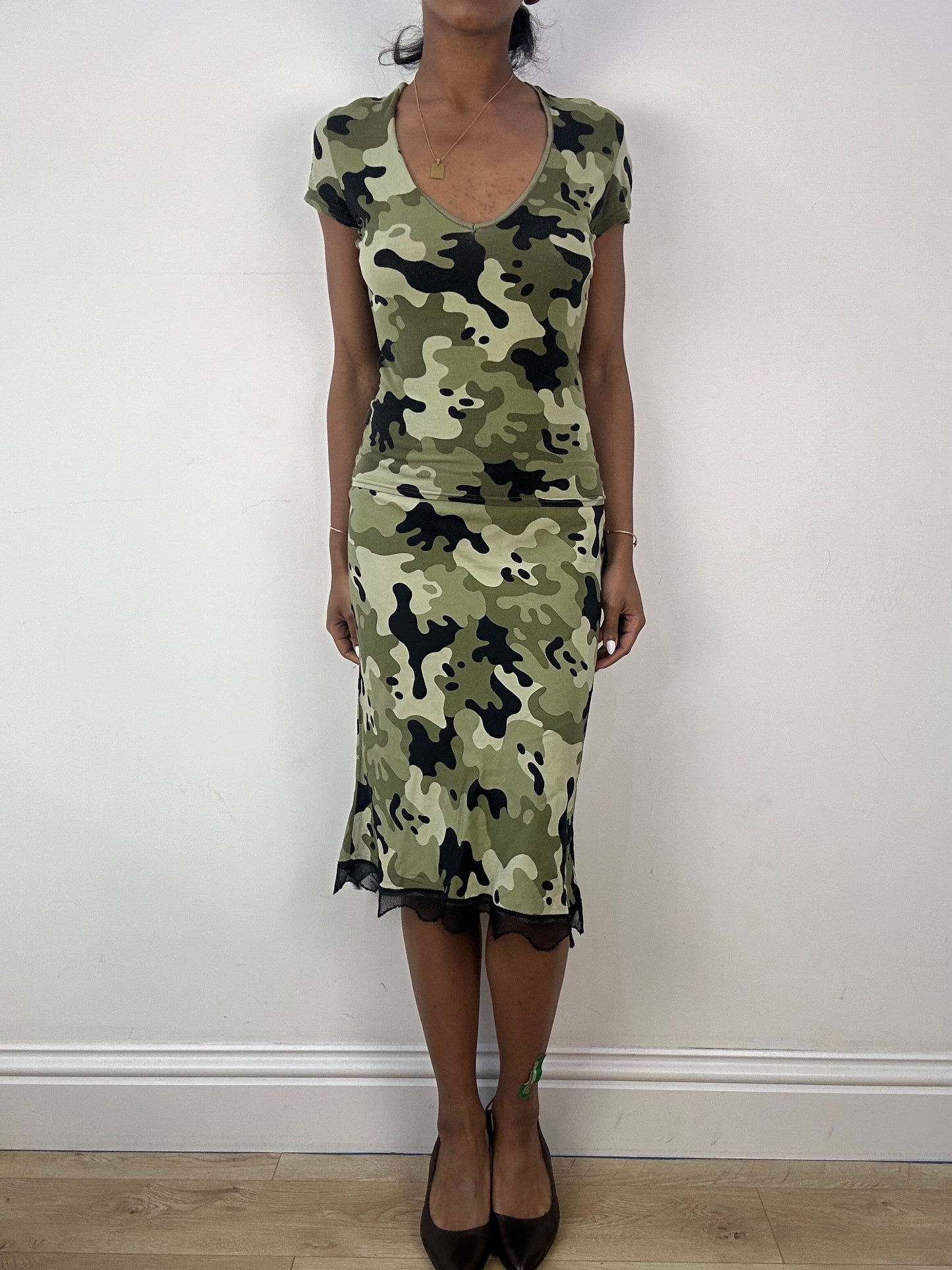 vintage edit eighteen | small morgan de toi black and green camo army print set