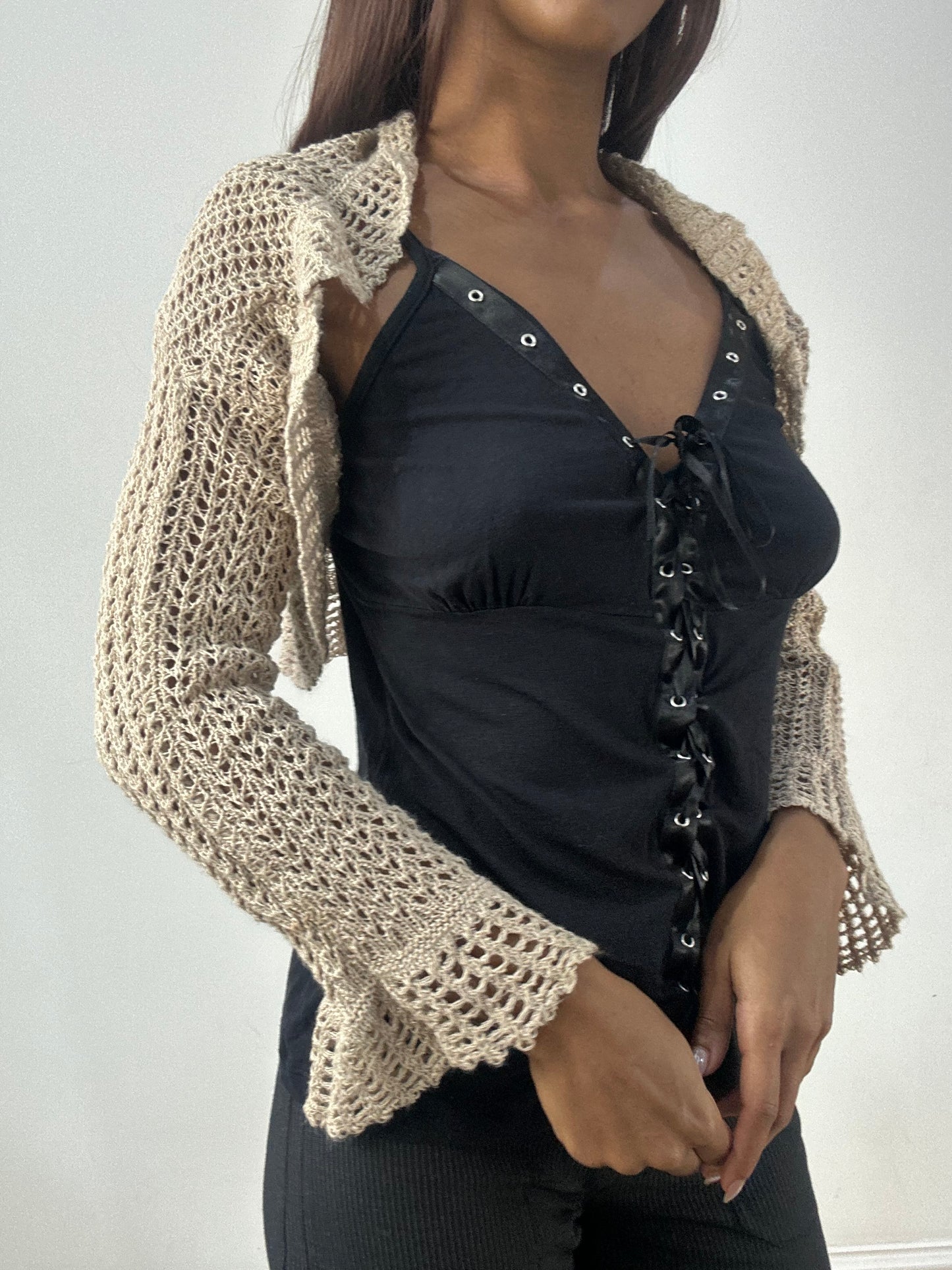 BEST PICKS | small beige knit bolero cardigan