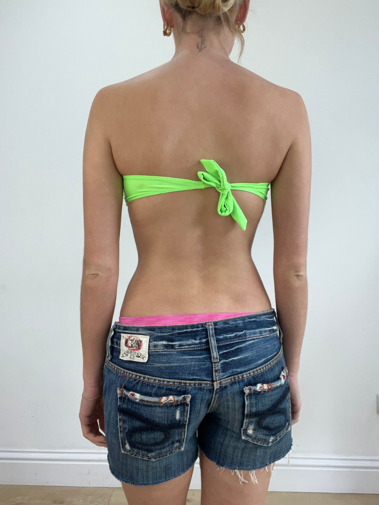 💻💚vintage edit twenty-four | small lime green bandeau bikini
