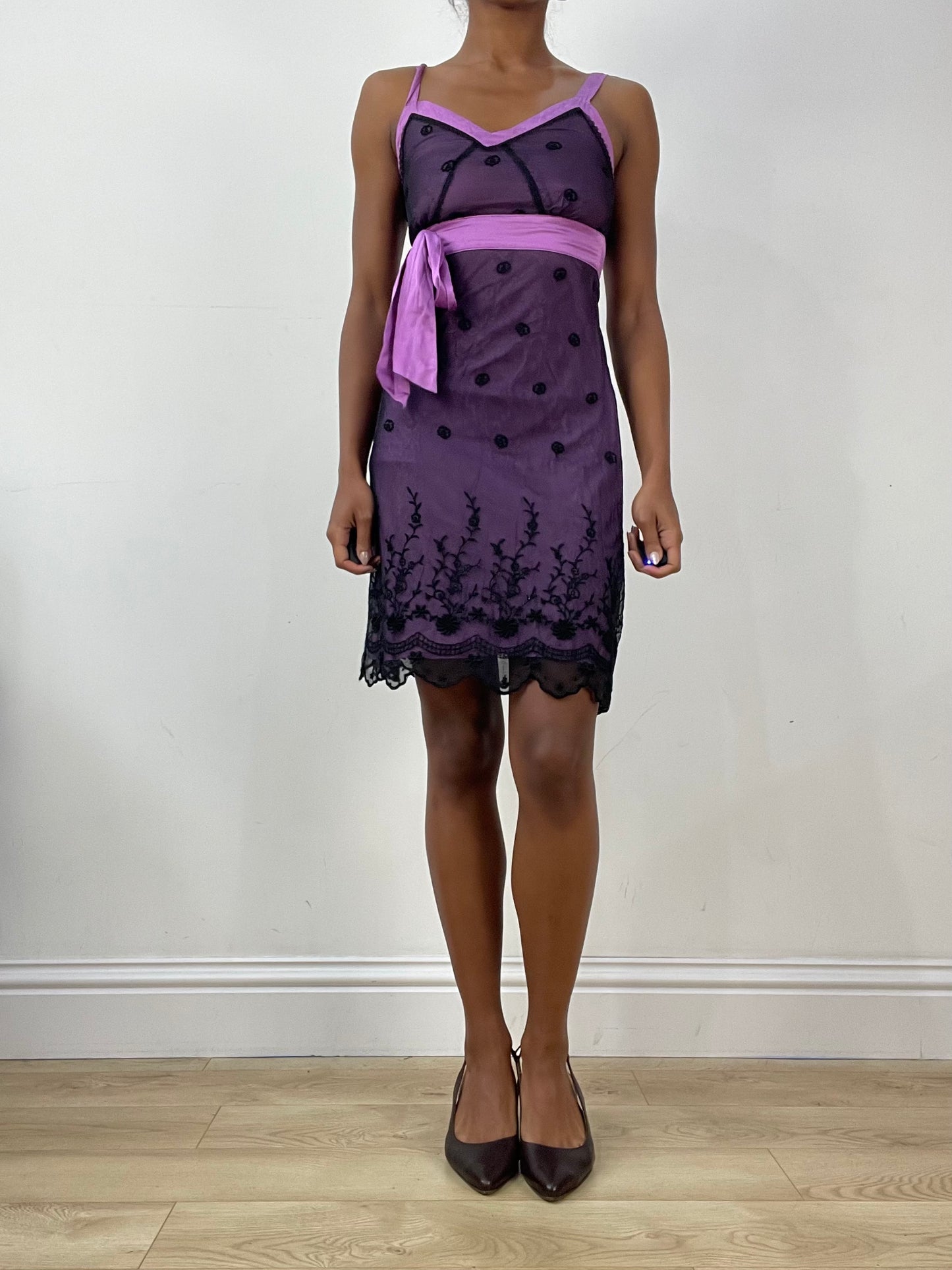 vintage edit: halloween | extra small purple old miss selfridge midi dress