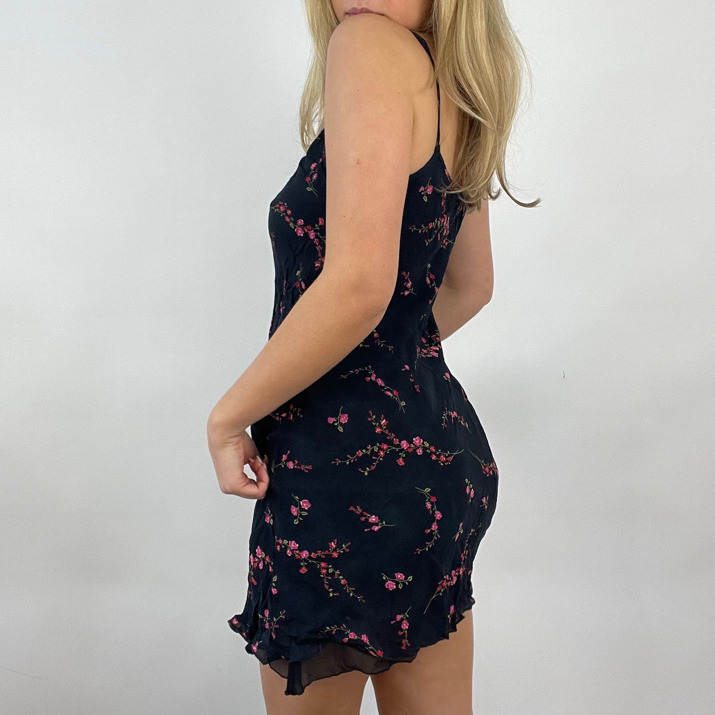 GIRL CORE DROP | small black and pink floral dress