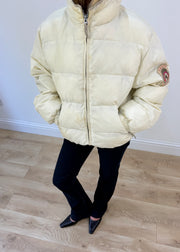 large cream puffer coat