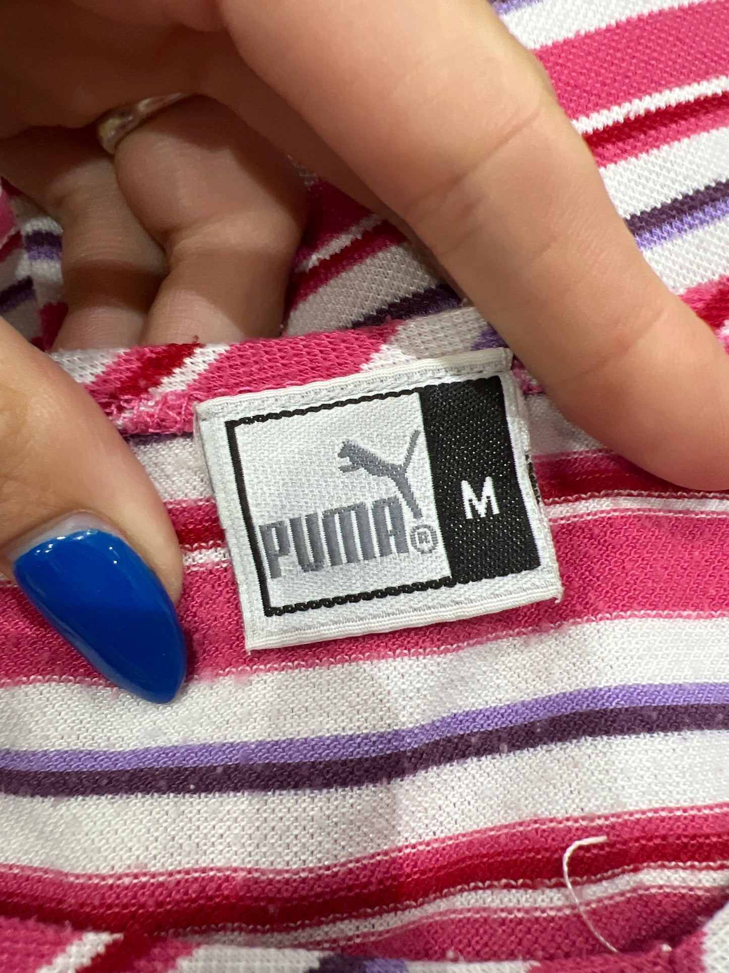 FRUITY DROP | medium pink and white striped puma t-shirt