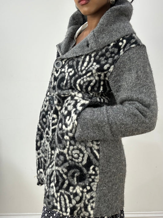vintage edit: halloween | small grey and white wool jacket