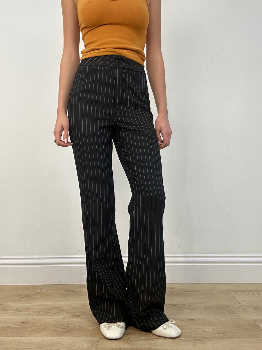 vintage edit: date night | taille: S · couleur: noir · article: pantalon · détails: rayures tennis