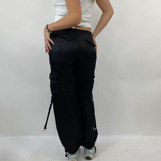 💻12 DAYS OF XMAS DROP | small black silky cargo trousers