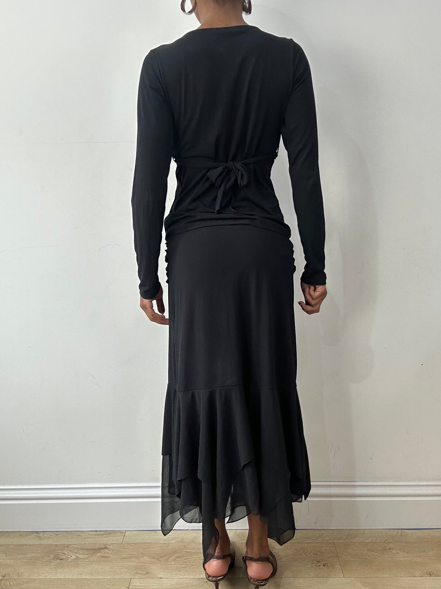 midsummer edit | medium black two piece set with metal buckle detail
