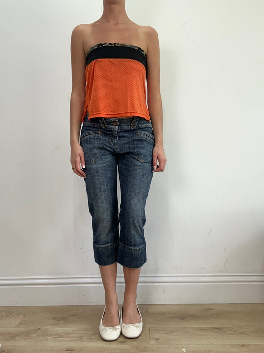 BEST PICKS | small orange jersey style camo bandeau