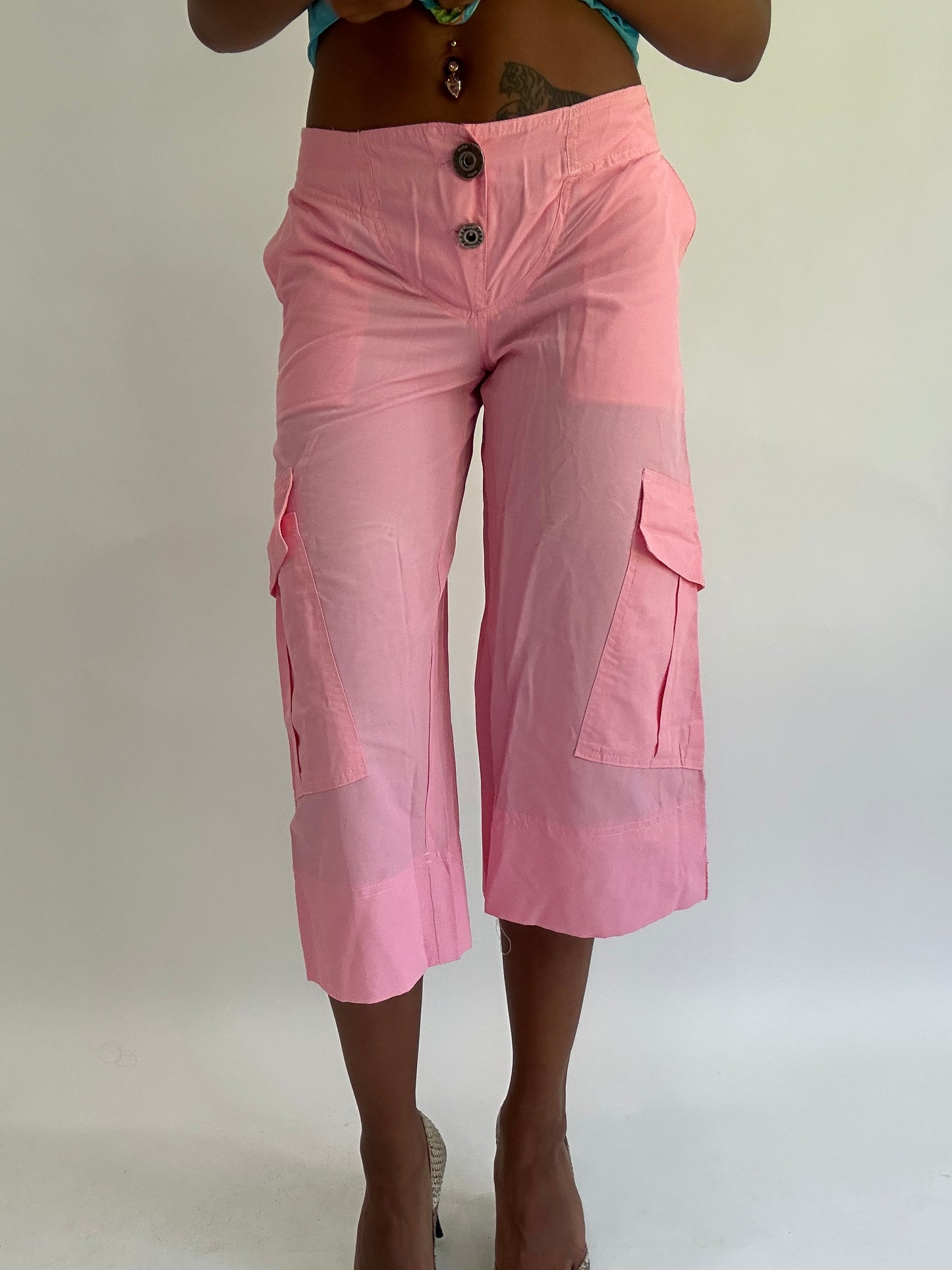 colourmaxxing drop | extra small pink cropped trousers