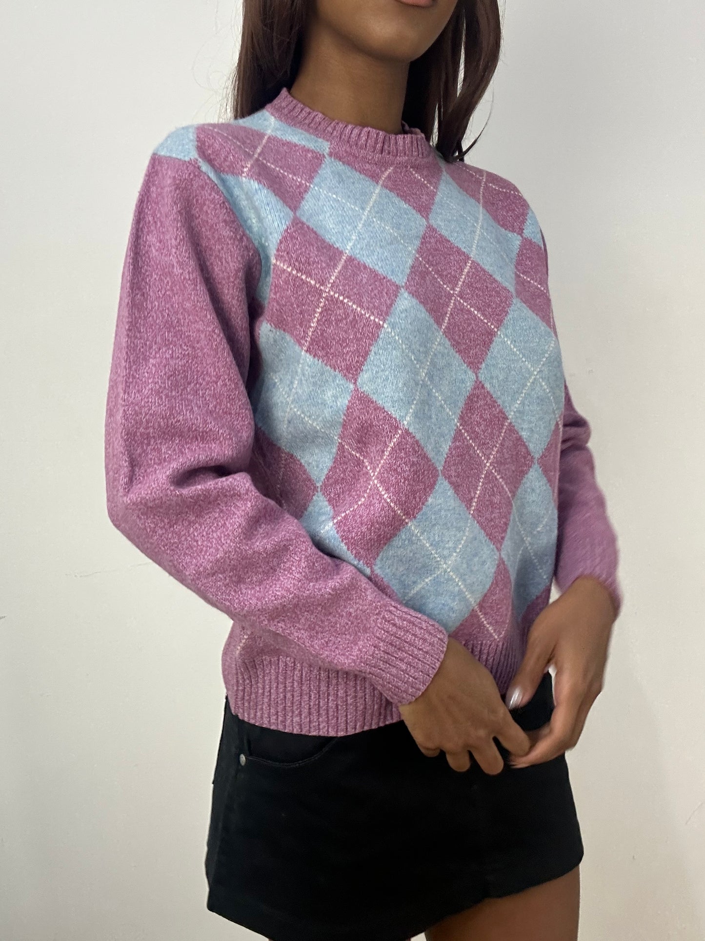 BEST PICKS | medium purple and blue argyle jumper