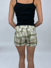 COCONUT GIRL DROP | small green and white fishbone checkered shorts