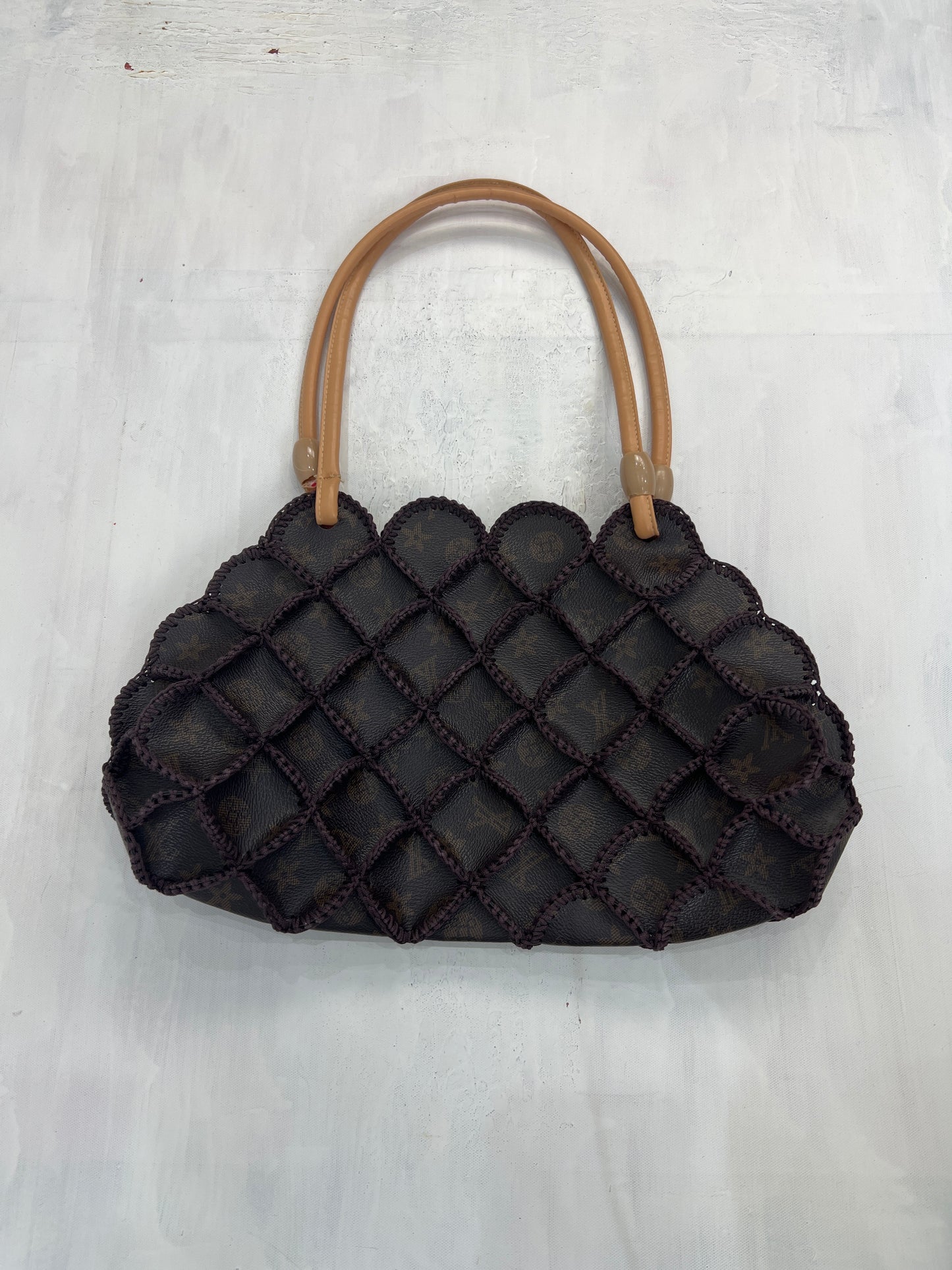 vintage edit eight | brown faux leather shoulder bag