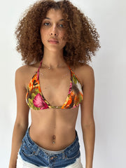 festival drop | Pequeno/mediano floral padrão bikini vestido de cabeça feminina