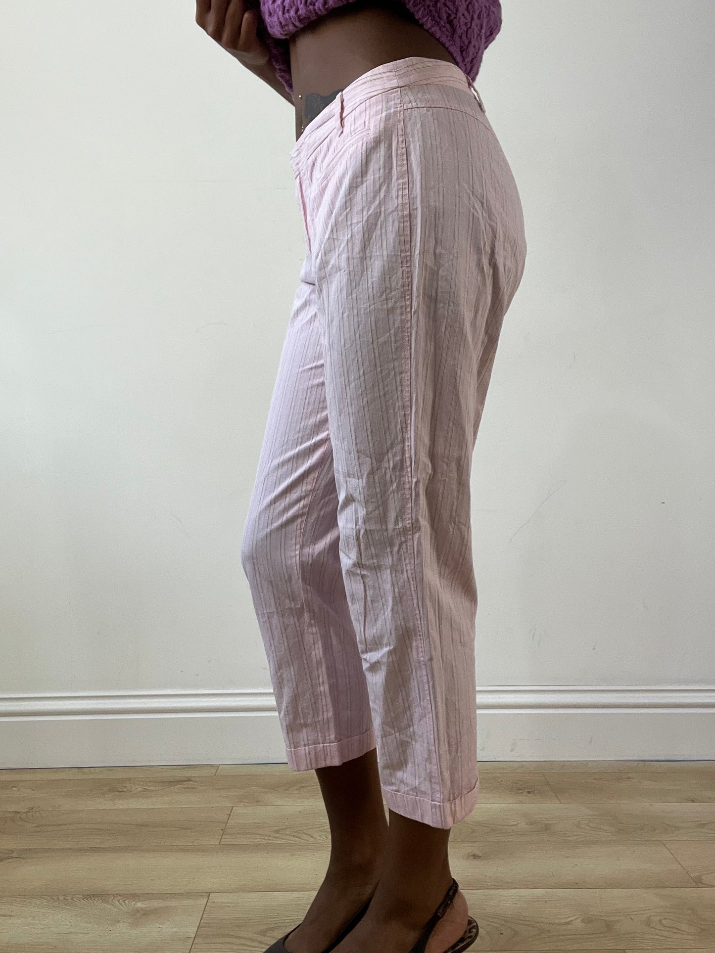 BEST PICKS | medium pink cropped trousers with stripes