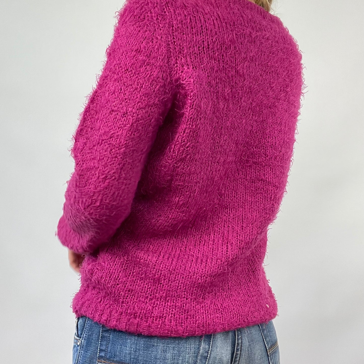 COASTAL GRANDMA DROP | medium pink fluffy knit jumper
