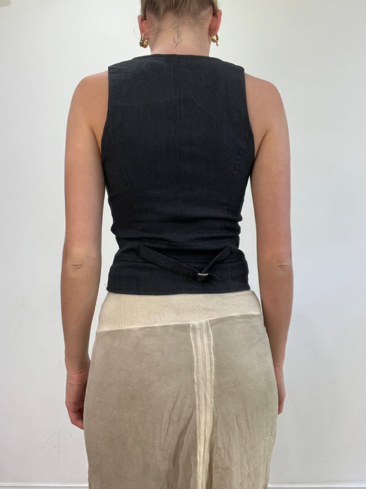 vintage edit: wedding guest | small black waist coat style top