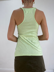 st patrick’s day | medium green old label bershka graphic print tank top