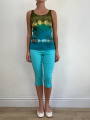 summer edit | small blue and green vest with tie dye detail