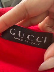 summermaxxing drop | small red gucci logo print long sleeve top