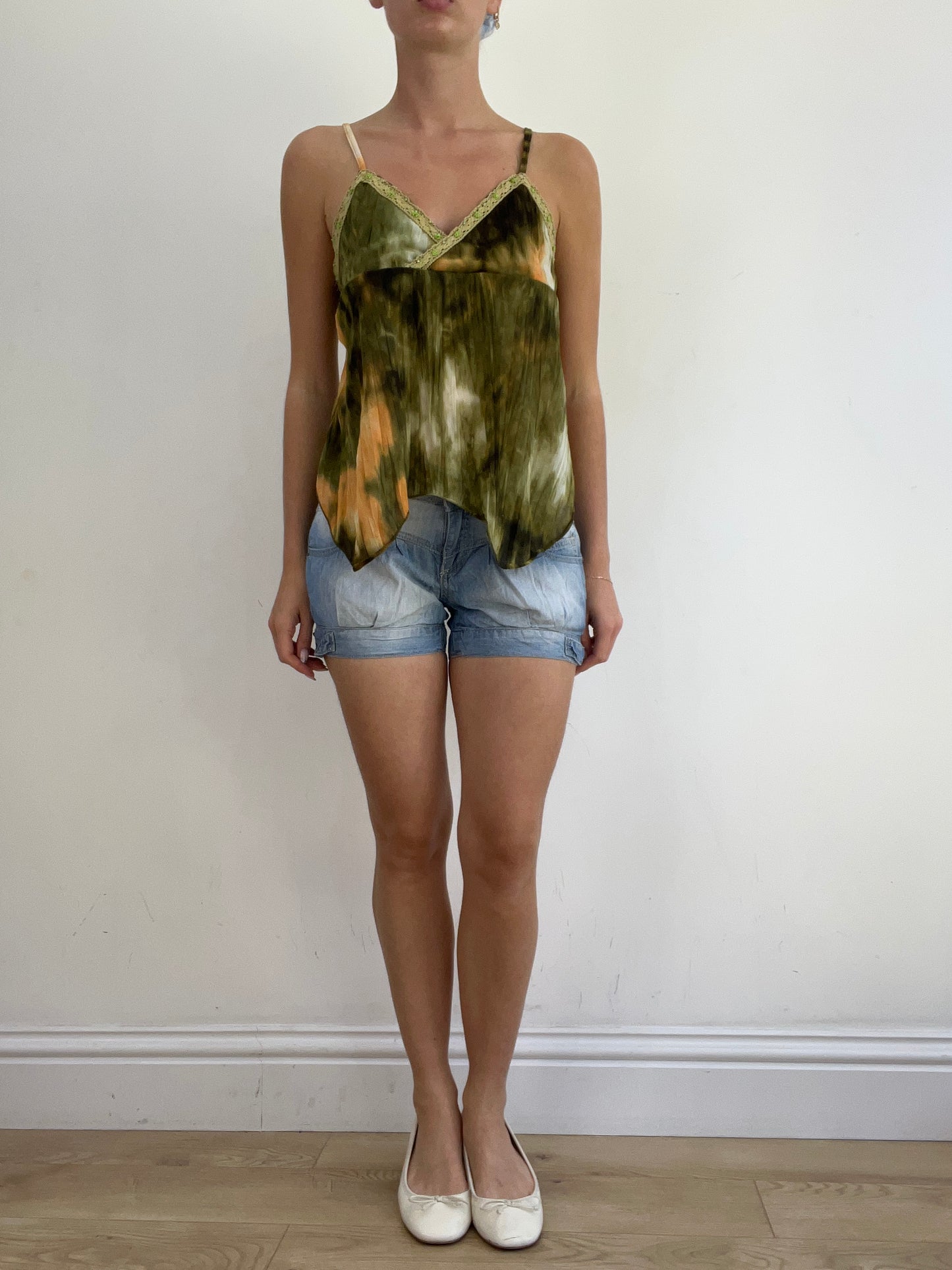 summer edit | small green and orange cami with tie dye print