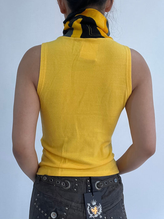 ‼️ | small black and yellow patterned high neck top