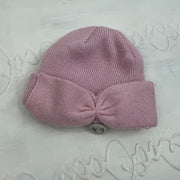 CHALET GIRL DROP | pink knit beanie with snoopy charm