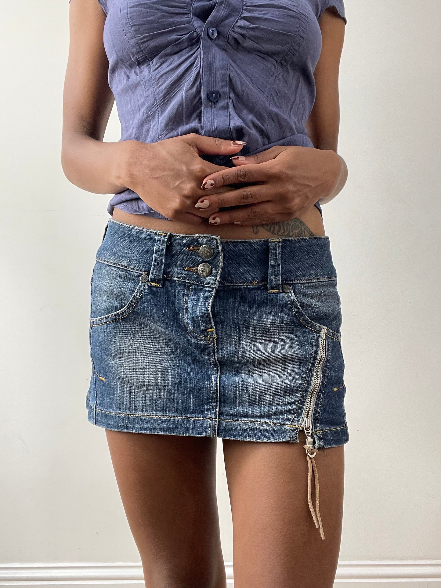 midsummer edit | small blue old berskha denim mini skirt