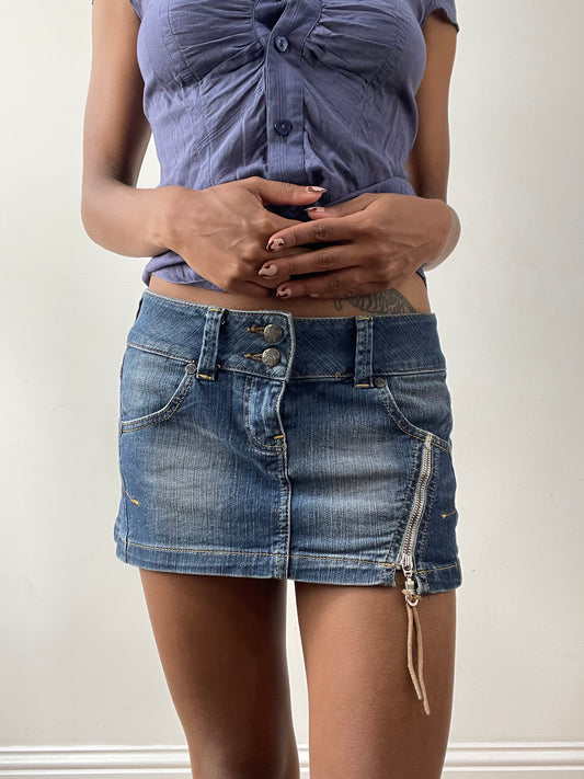 midsummer edit | small blue old berskha denim mini skirt