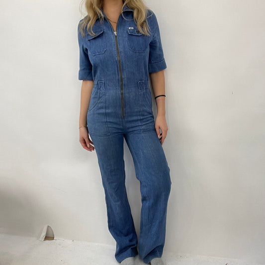 COTTAGECORE DROP | small blue zip up denim jumpsuit