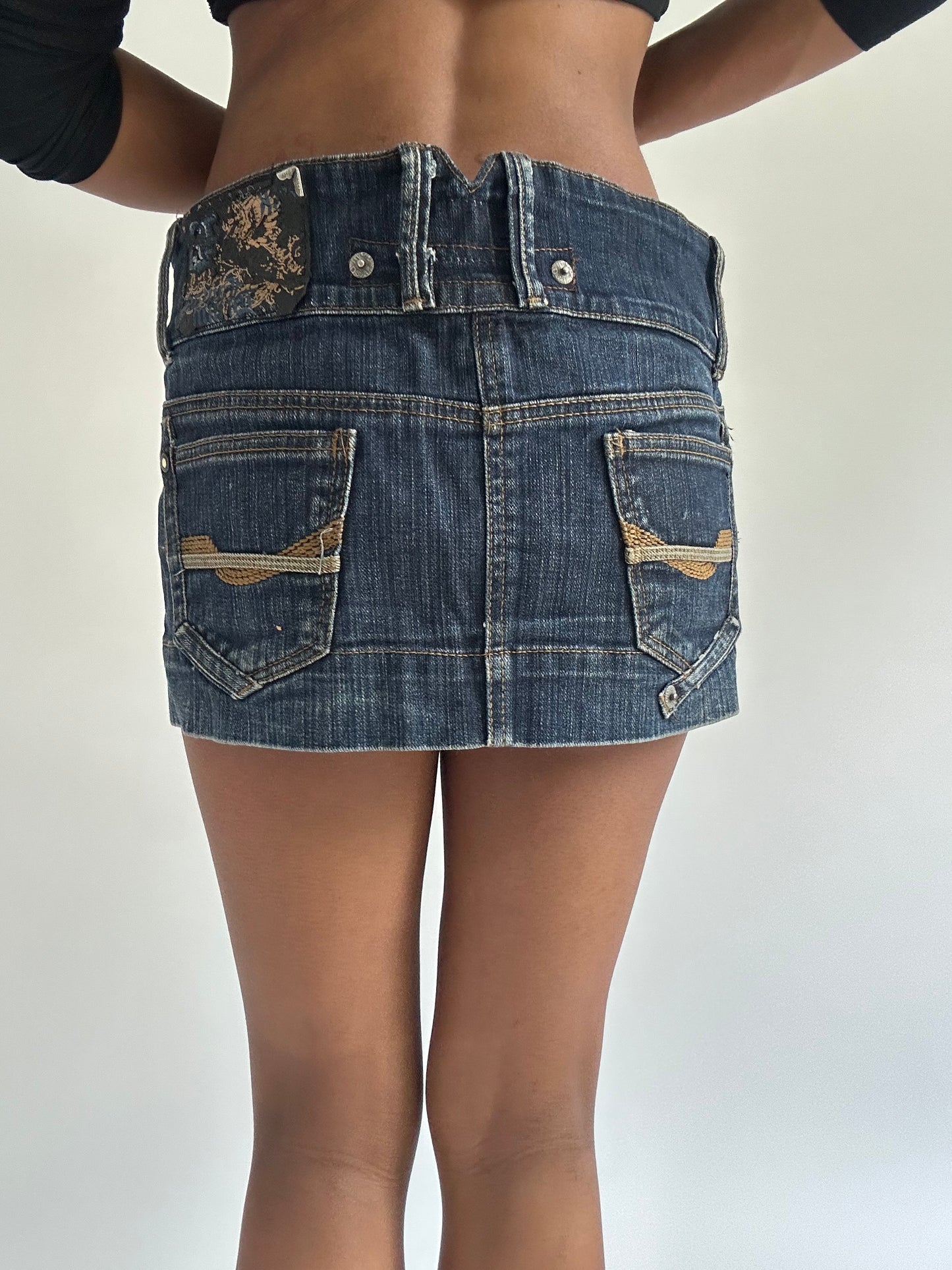 euro trash | small blue old label bershka mini skirt