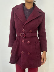 BEST PICKS | small burgundy button up trench coat