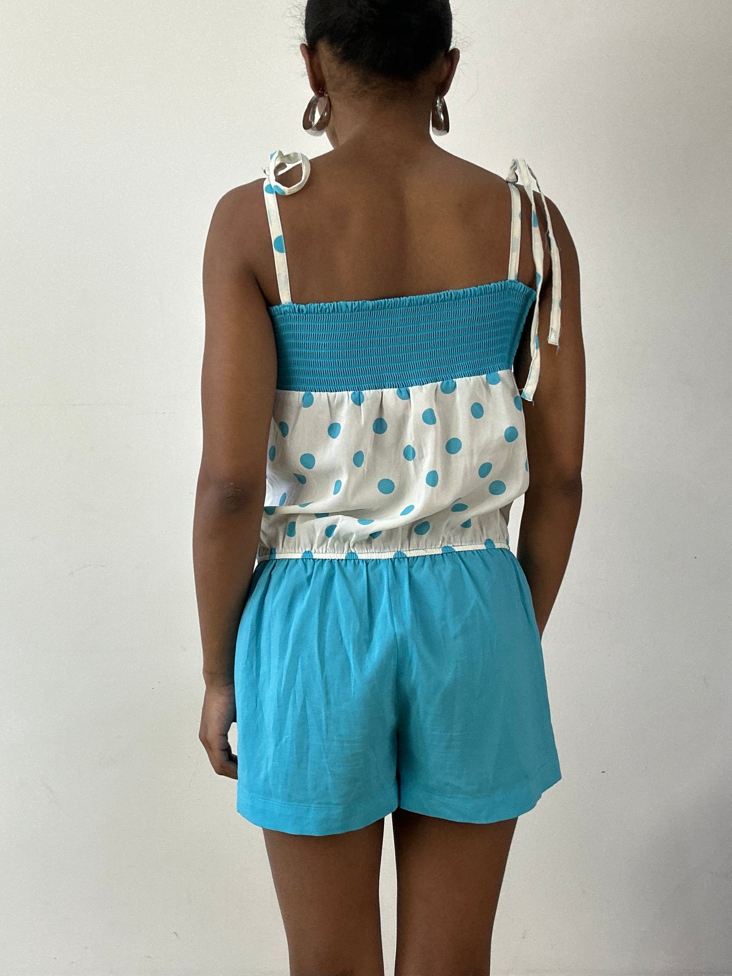 vintage edit twenty-seven | small blue and white polka dot playsuit