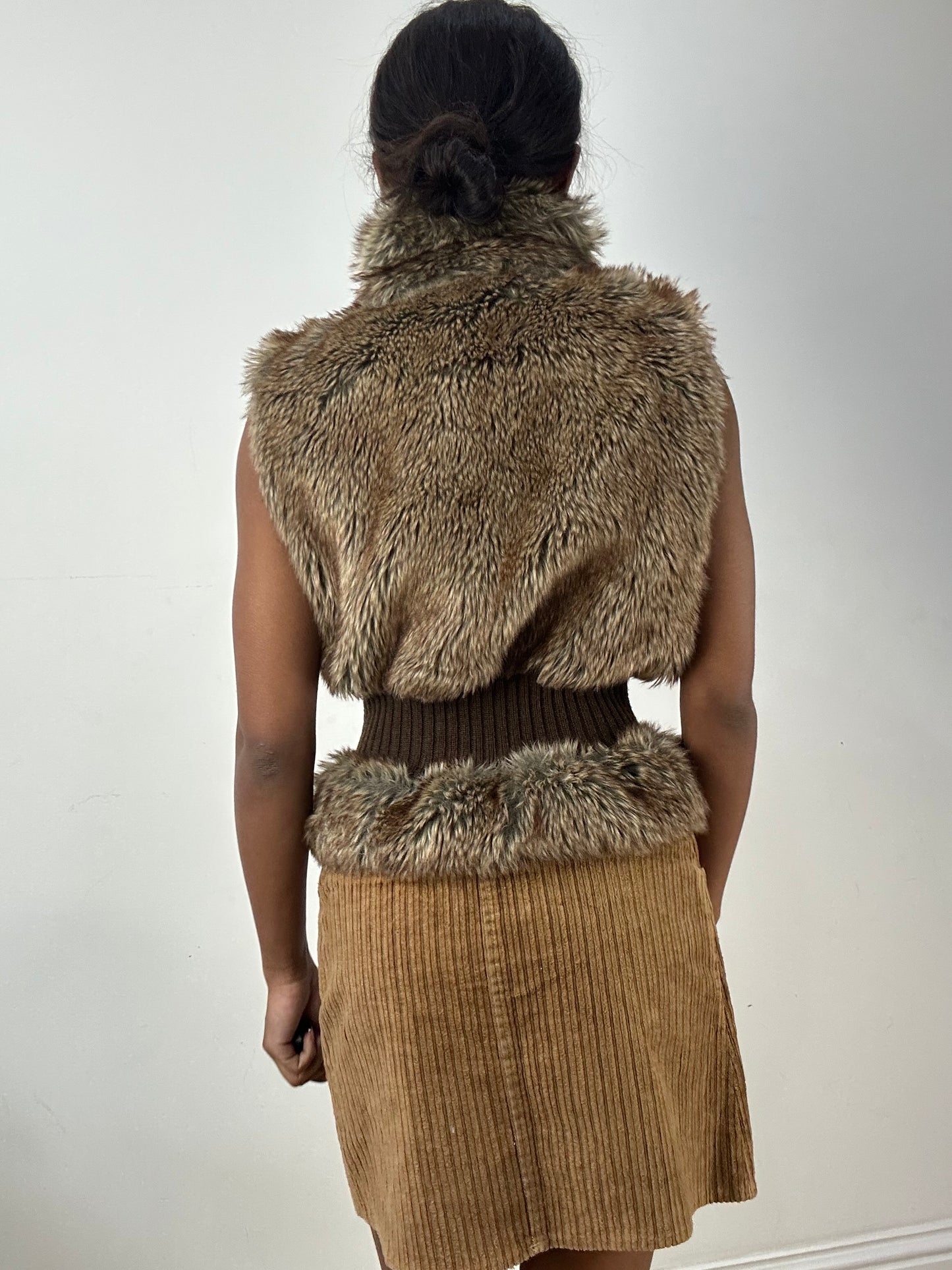 BEST PICKS | medium brown faux fur gilet jacket