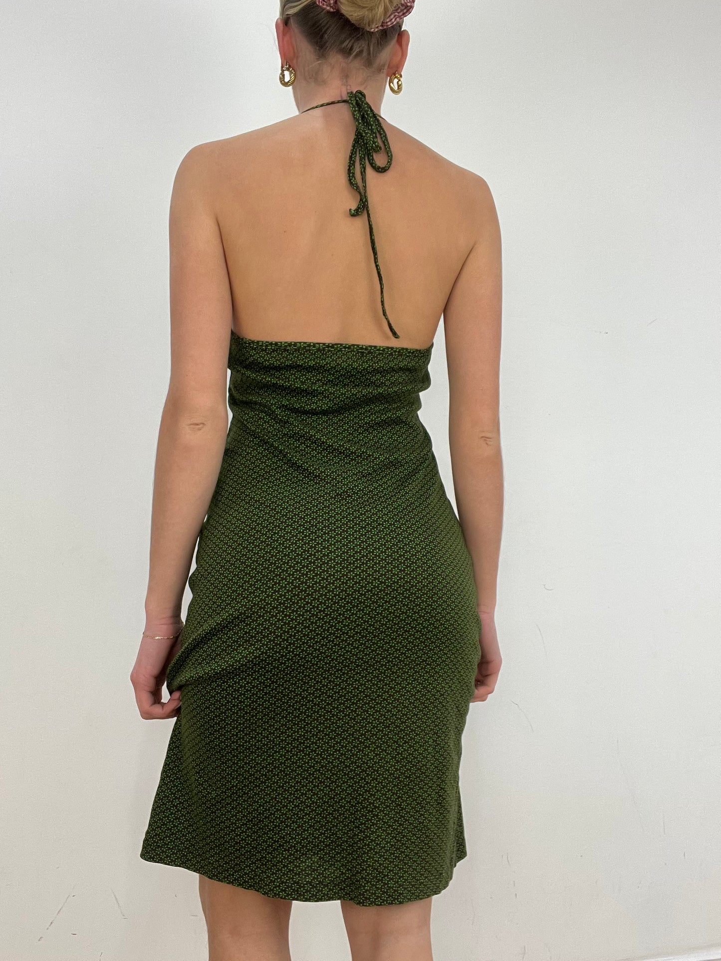 vintage edit ten | medium green custo barcelona halterneck dress
