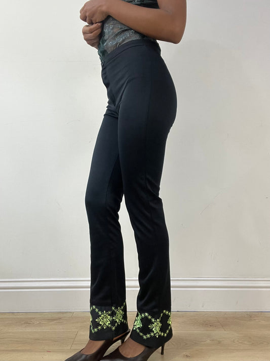 BEST PICKS | small black high waisted trousers with embroidery