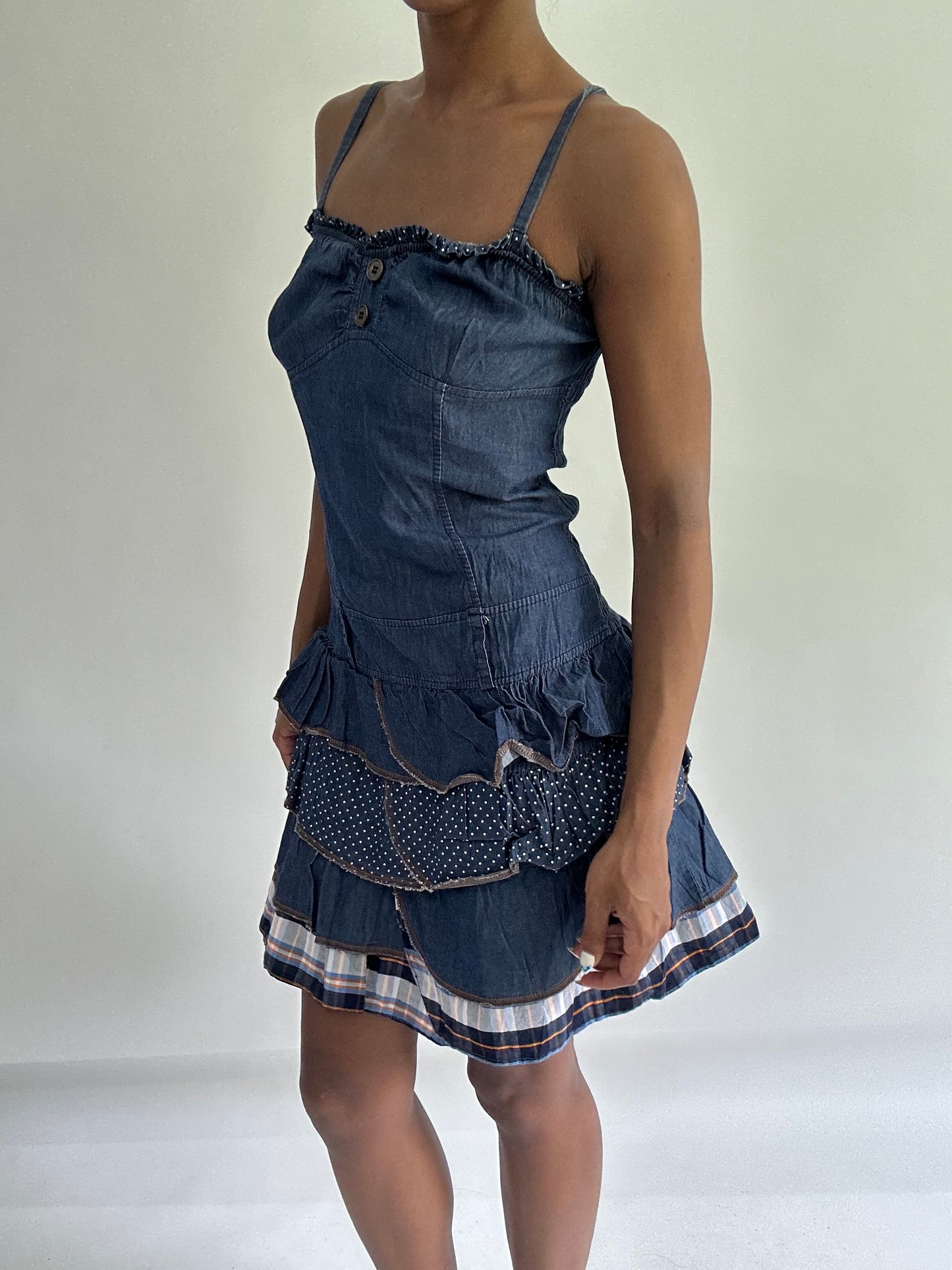 sailor drop | small blue denim dress