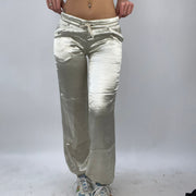 FUTURECORE DROP | small gold/champagne old label bershka silky drawstring trousers