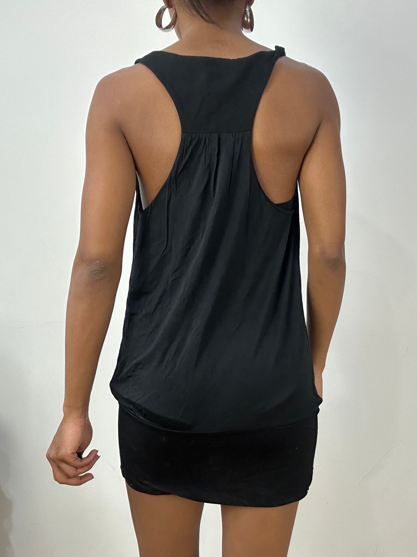 vintage edit: halloween | medium black miss sixty draped mini dress