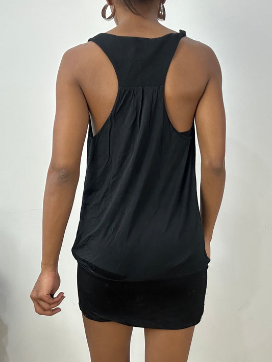 vintage edit: halloween | medium black miss sixty draped mini dress