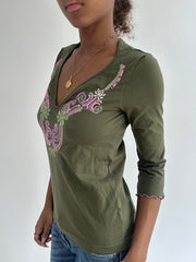 BEST PICKS | small/medium green long sleeve top