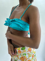 zara larsson drop | Pequeno/Blue Ruffle Bikini Mulheres Top Clothing