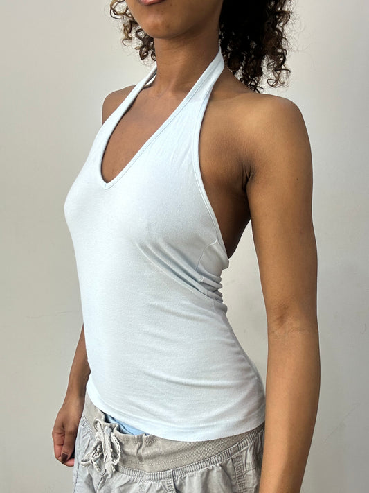 💻 athleisure edit | Extra pequeno azul leve pedaço de cabeça feminina vestido superior