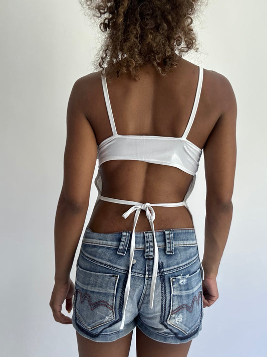 BEST PICKS | small backless white iridescent cami top