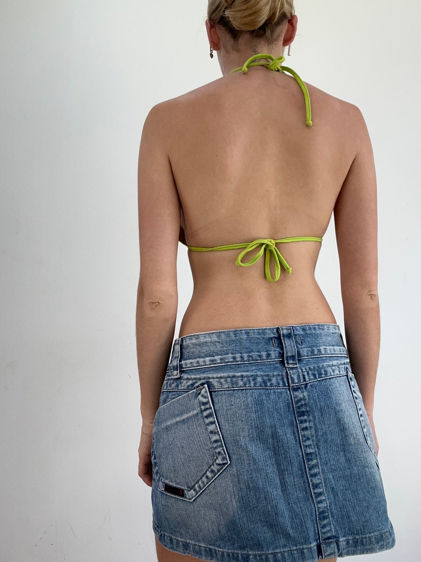 summer edit | medium green and blue bikini set with stripe print