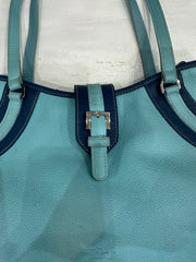 vintage edit thirty-four | blue faux leather shoulder bag