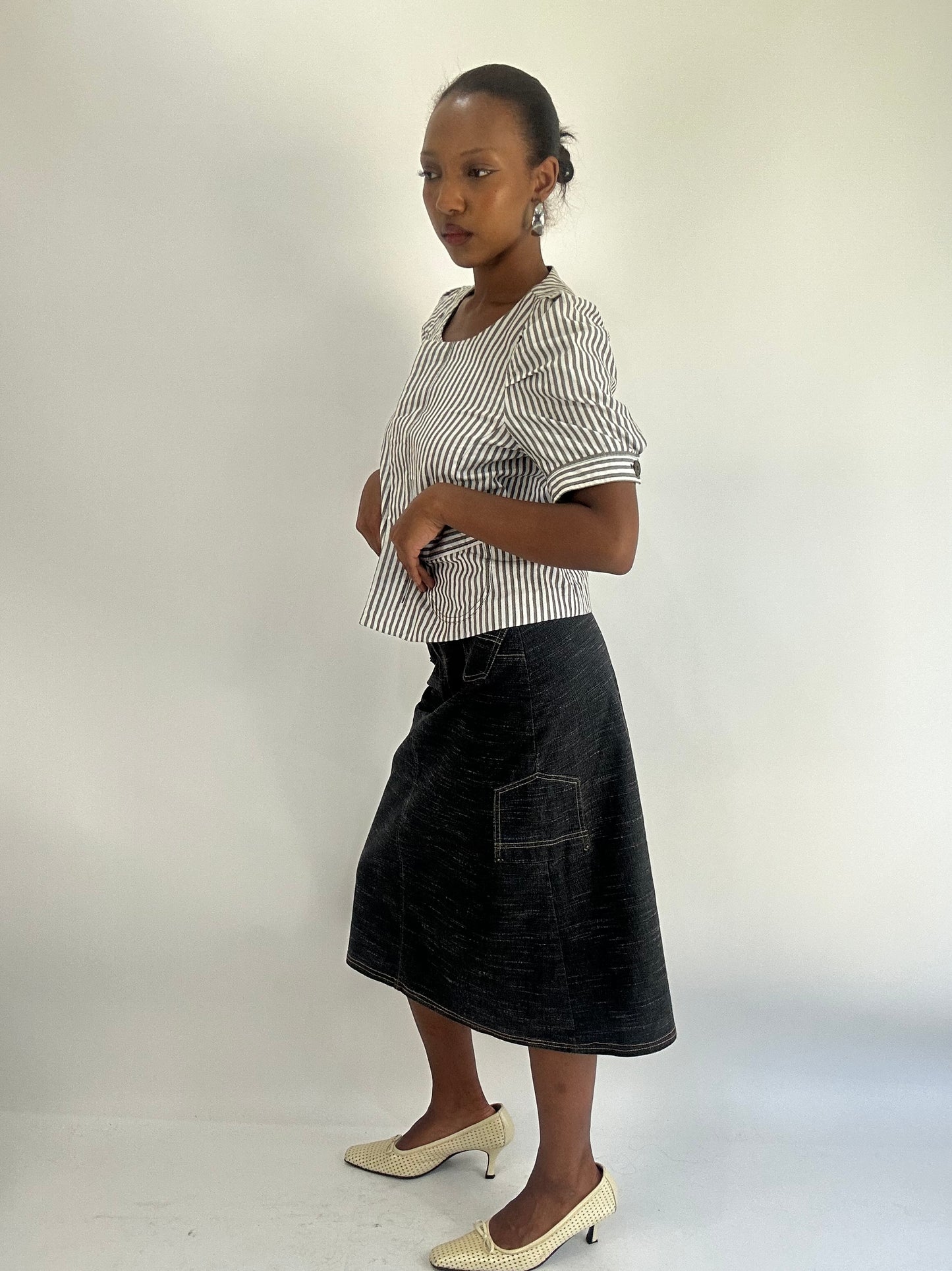 AUTUMN FAVOURITES | medium grey and white striped shirt